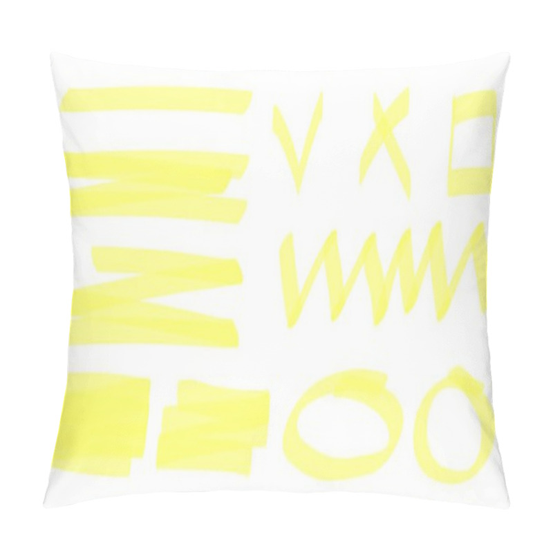 Personality  Marker Highlighter Elements. Hand Drawn Shape Line Pillow Covers