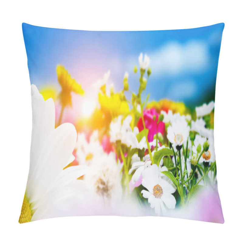 Personality  Spring Field With Flowers Pillow Covers