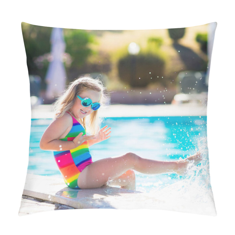 Personality  Child In Swimming Pool On Summer Vacation Pillow Covers