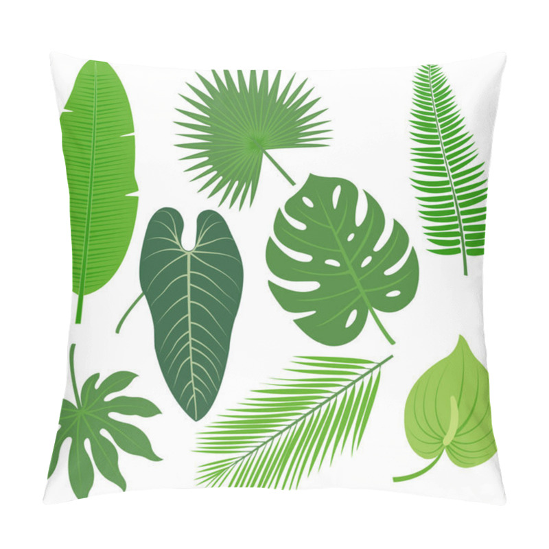 Personality  Tropical Plant Leaves Vector Collection. Pillow Covers