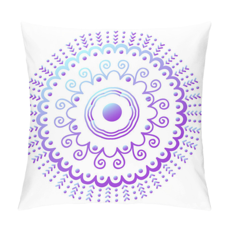 Personality  Mehendy Mandala Flower Vector Illustration Pillow Covers