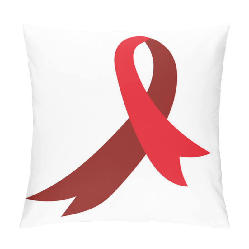 Personality  Aids Day Red Ribbon Design Vector Isolated Pillow Covers