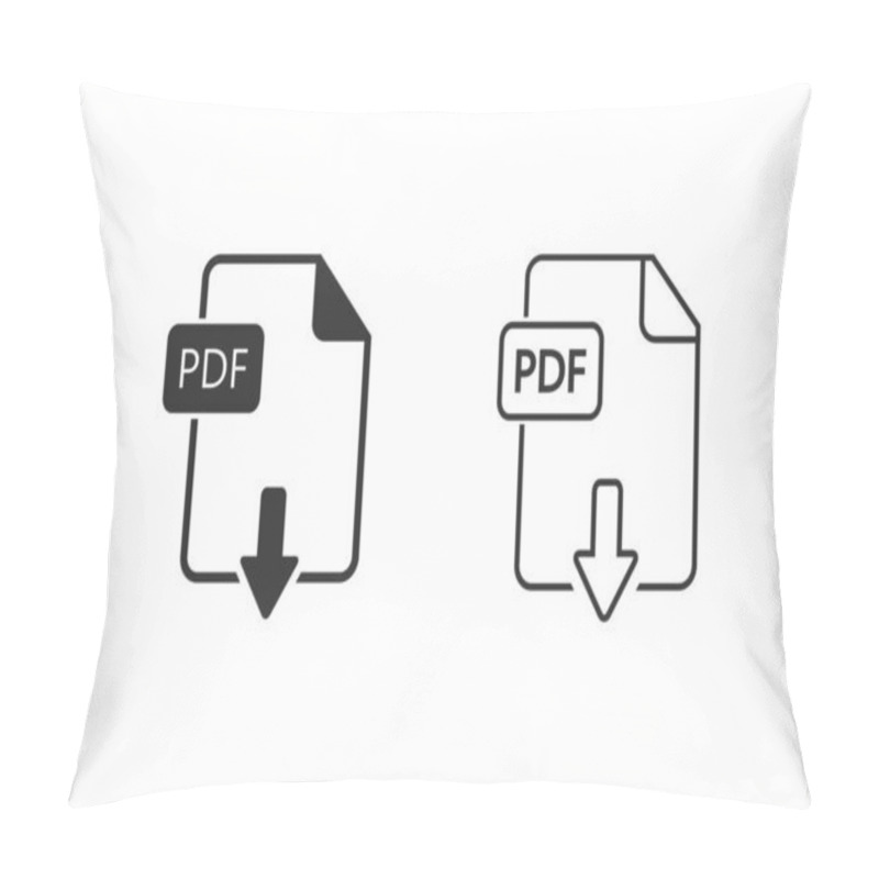 Personality  File PDF Line Icon Set. Vector Illustration Pillow Covers