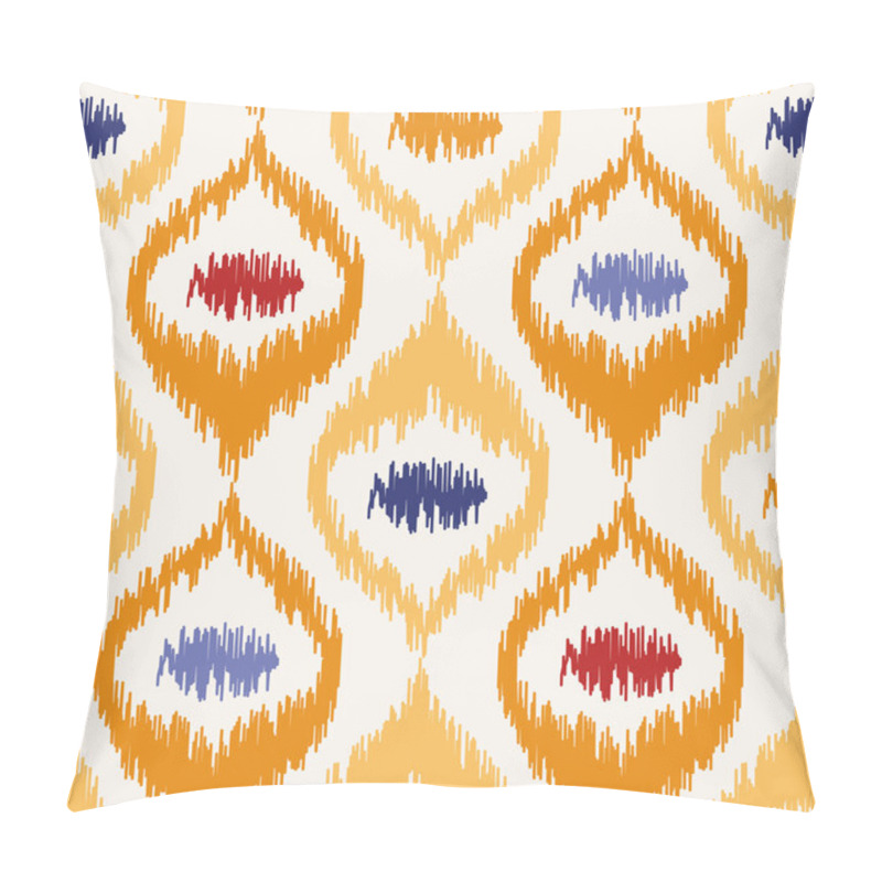 Personality  Seamless Geometric Pattern, Ikat Fabric Style. Pillow Covers