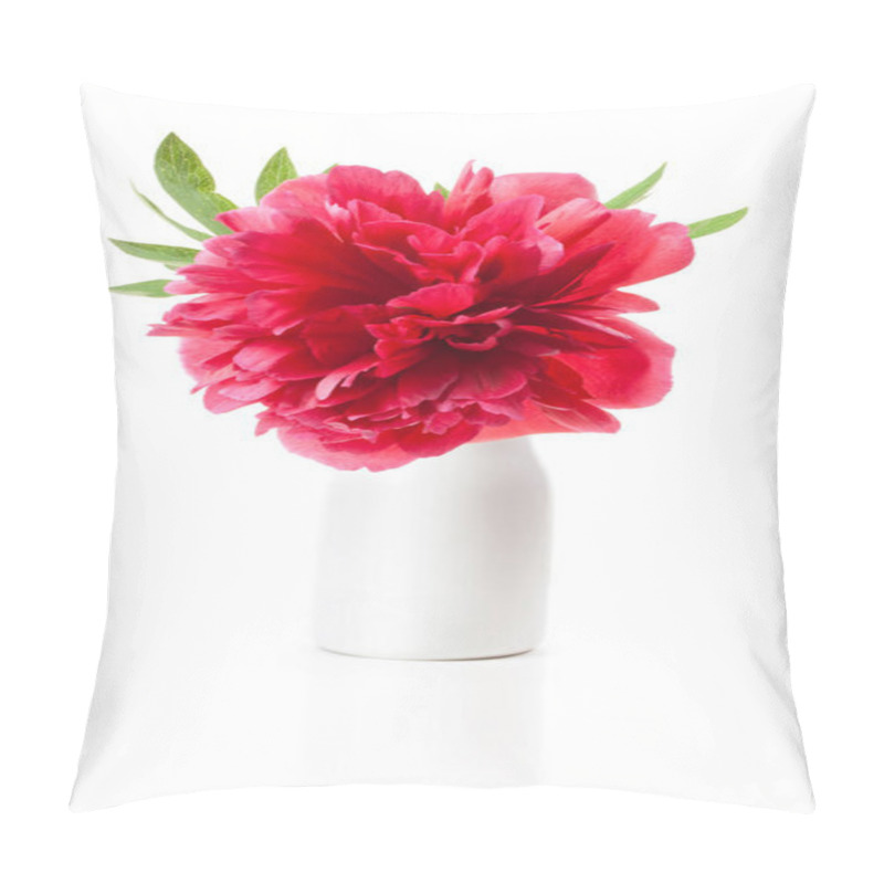 Personality  Peony Flower In White Vase Isolated On White Pillow Covers