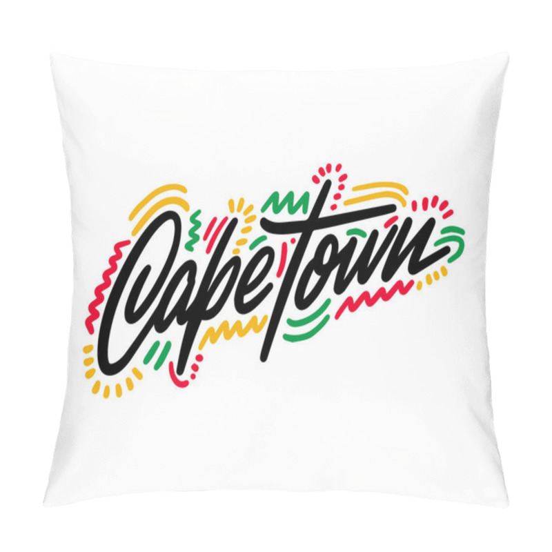 Personality  Cape Town, South Africa. Greeting Card With Typography, Lettering Design. Hand Drawn Brush Calligraphy, Text For T-shirt, Post Card, Poster. Isolated Vector Illustration. Pillow Covers