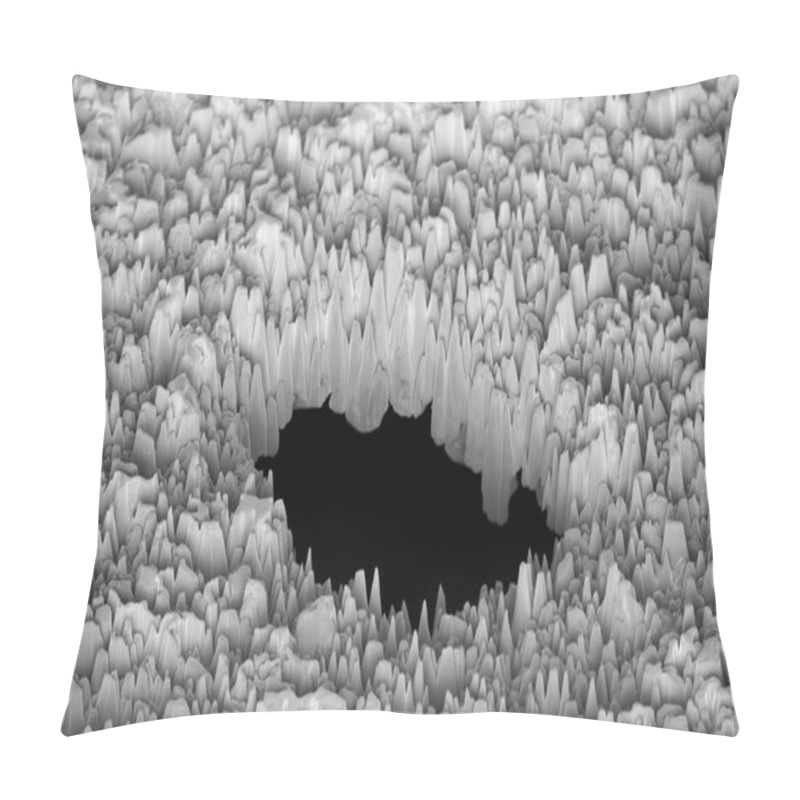 Personality  Surface Of A Metal With A Hole Observed With An Electron Microscope Pillow Covers