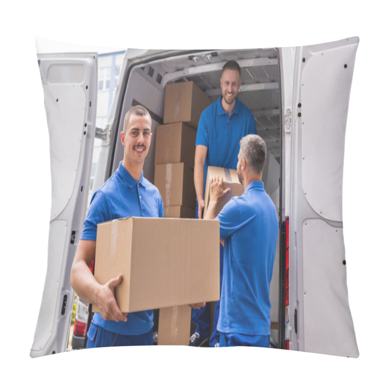 Personality  Truck Movers Loading Van Carrying Boxes And Moving House Pillow Covers