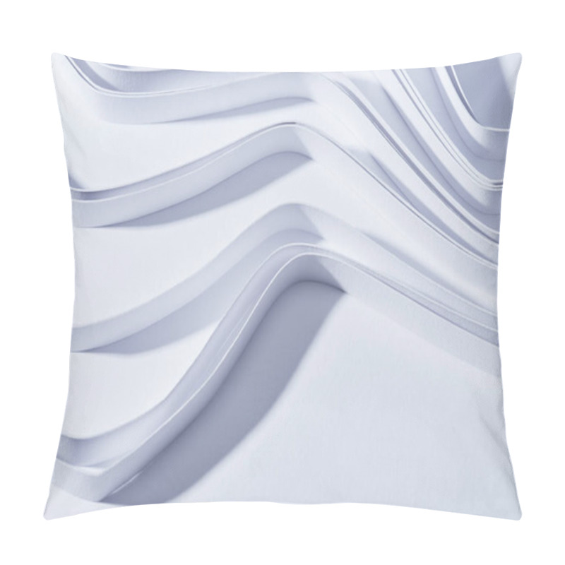 Personality  Close Up View Of Wavy Paper Stripes On White Background Pillow Covers