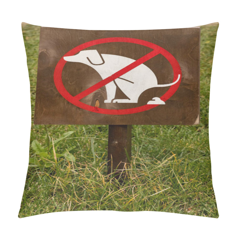 Personality  Fence With Sign Dogs Fouling Prohibited. Pillow Covers