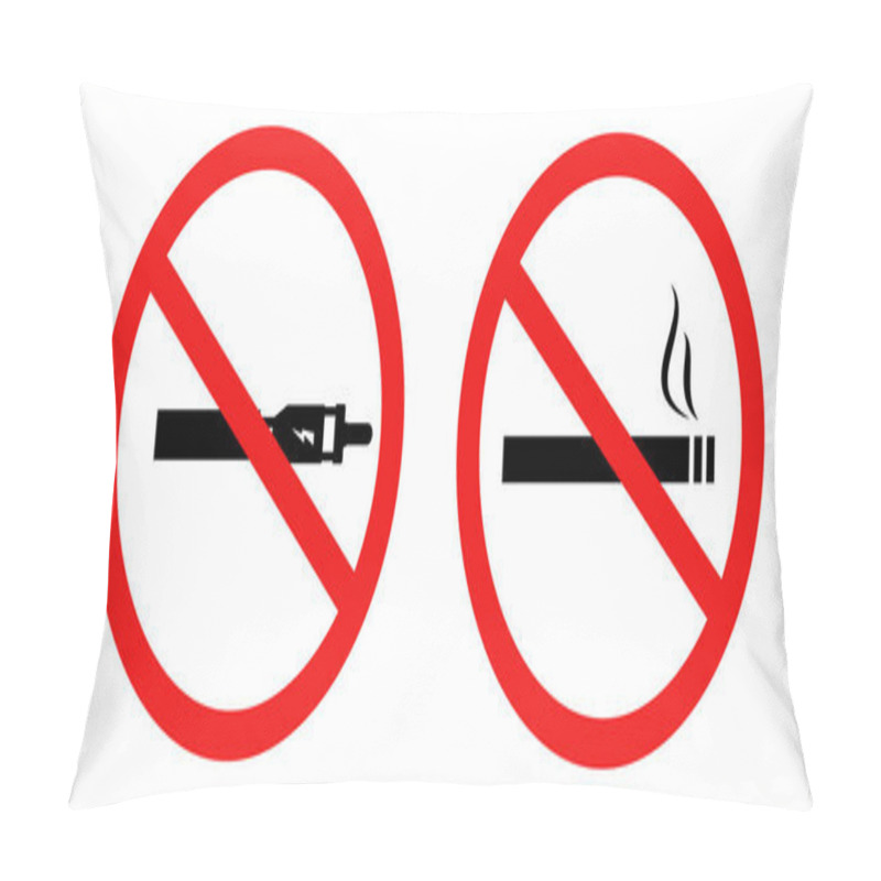 Personality  No Smoking, No Vaping Sign. Raster Pillow Covers