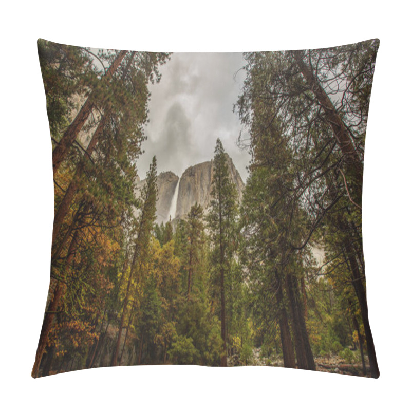 Personality  Spectacular Views To The Yosemite Waterfall In Yosemite National Pillow Covers