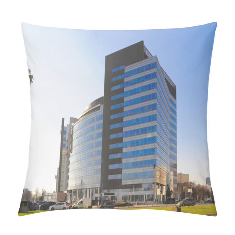 Personality  View Of Cityscape With Modern Buildings On Sunny Day Pillow Covers