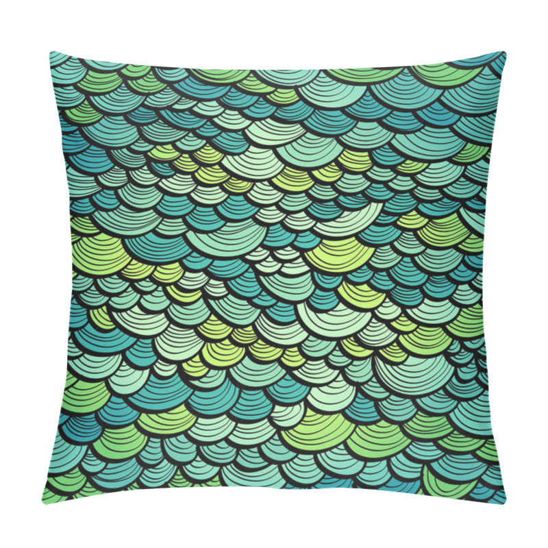 Personality  Abstract Green Marine Background Imitating Fish Scales Pillow Covers