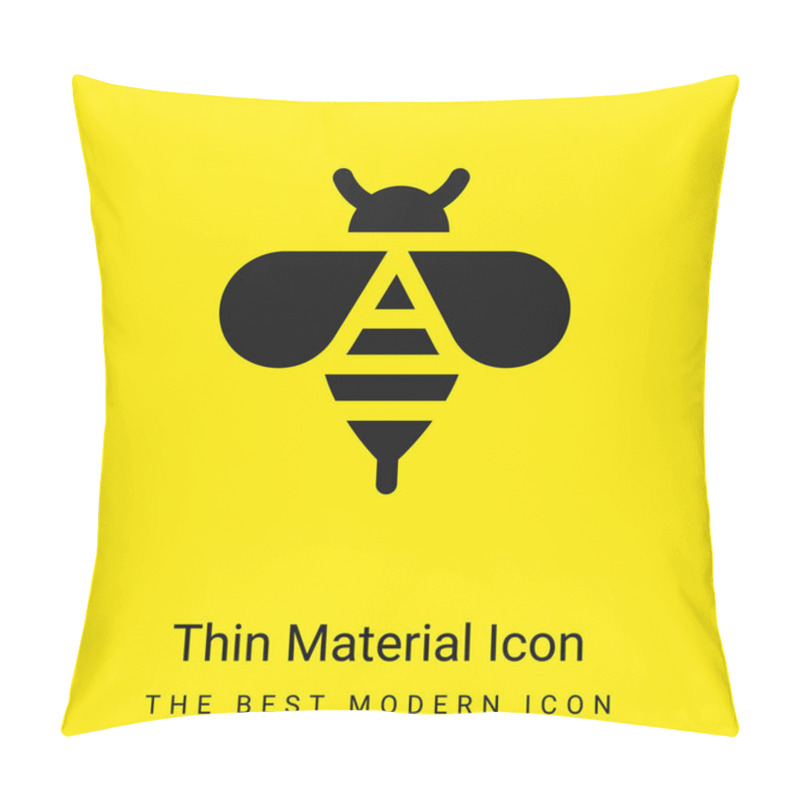 Personality  Bee Minimal Bright Yellow Material Icon Pillow Covers