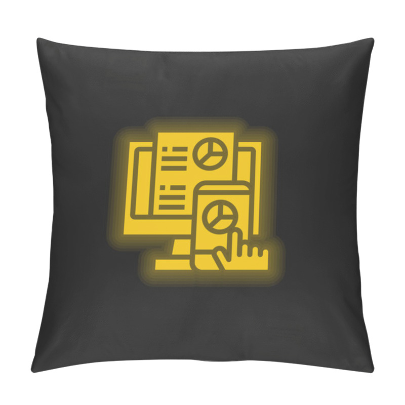 Personality  Analysis Yellow Glowing Neon Icon Pillow Covers