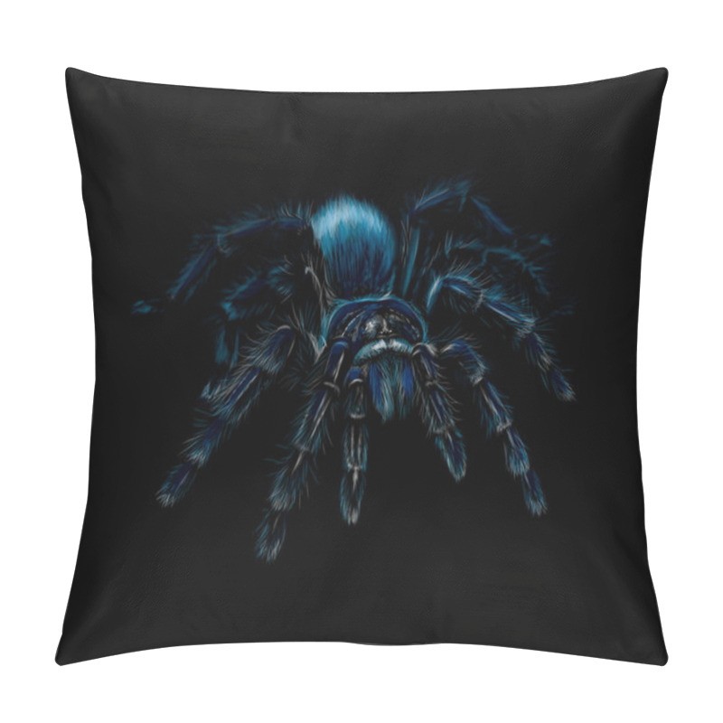 Personality  Portrait Of A Spider Tarantula Grammostola On A Black Background Pillow Covers