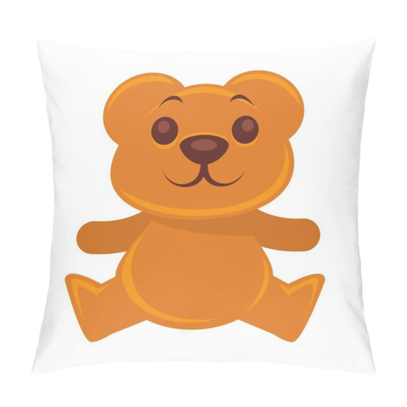 Personality  Plush Teddy Bear Vector Illustration Isolated On White. Cartoon Animal Pillow Covers