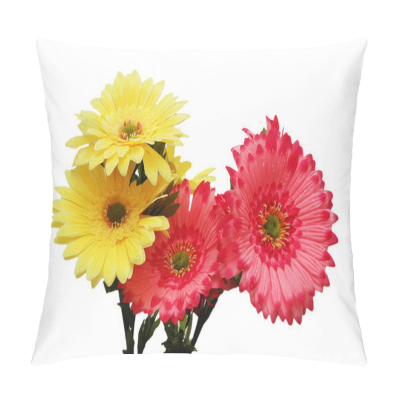 Personality  Pink And Yellow Flowers Isolated Pillow Covers