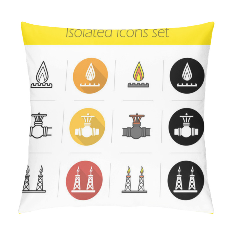 Personality  Gas Industry Icons Set Pillow Covers