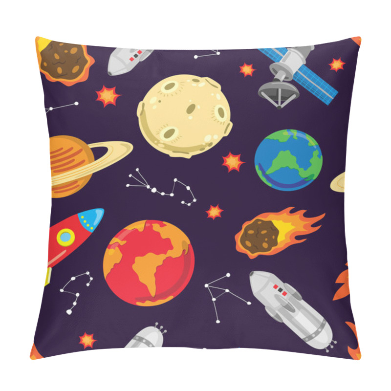 Personality  Cartoon Space Object Background Pillow Covers