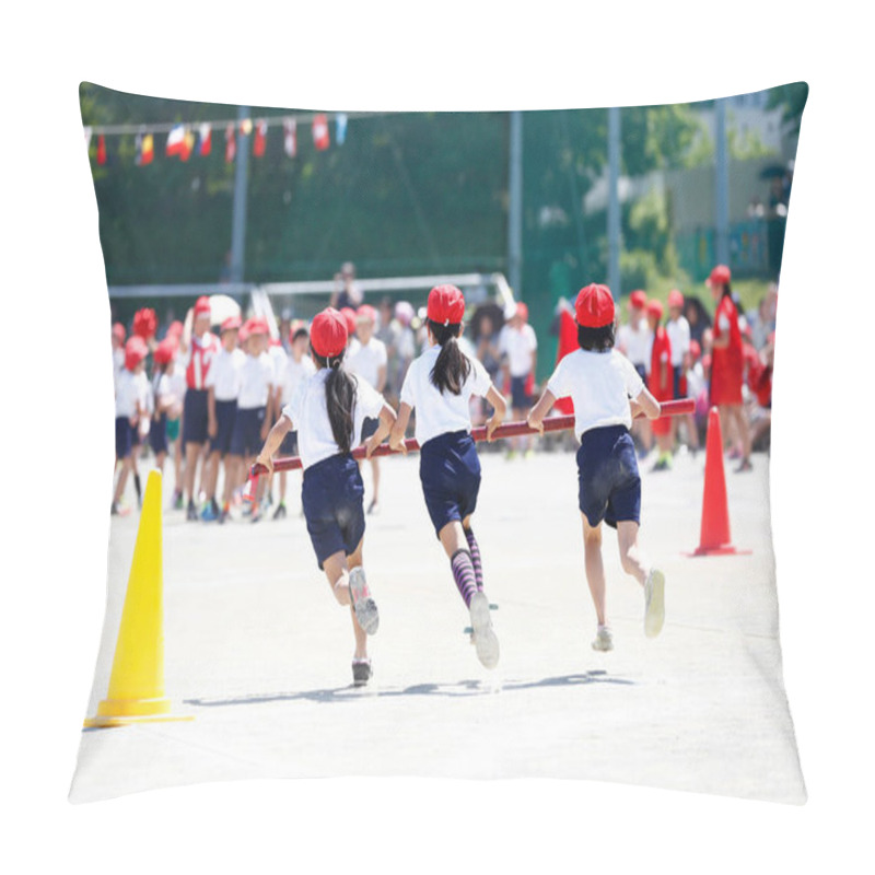 Personality  A Snapshot Of An Elementary School Sports Day In Japan Pillow Covers