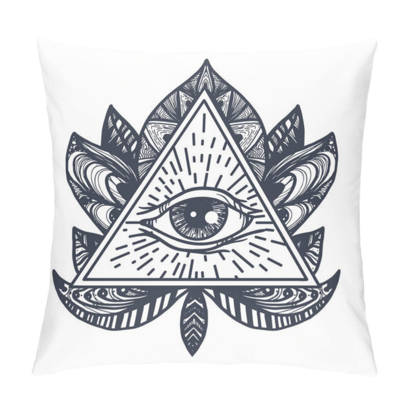 Personality  Eye On Lotus Tattoo Pillow Covers