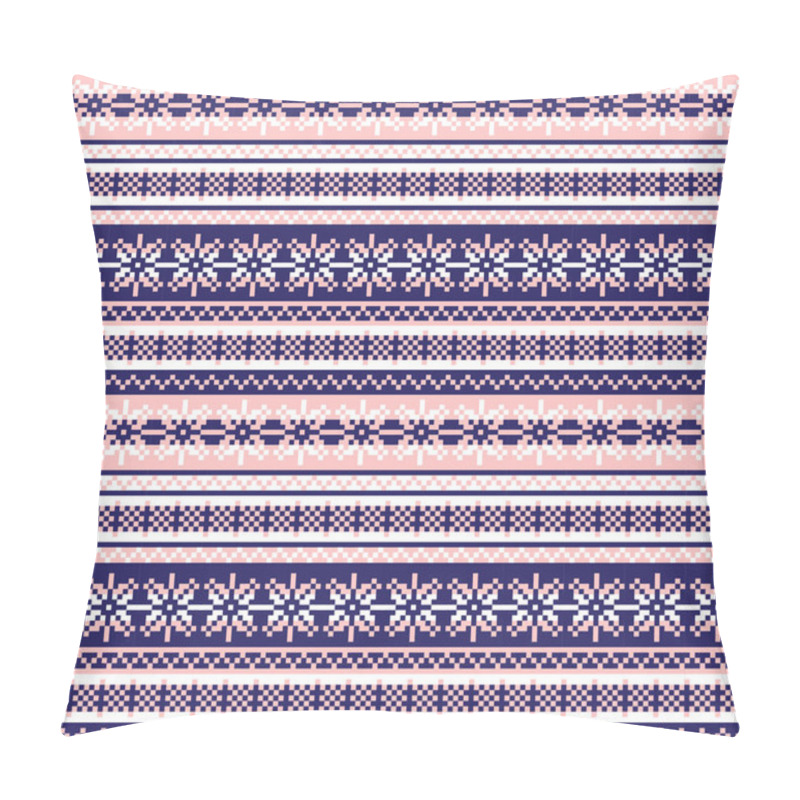 Personality  Christmas Snowflakes Fair Isle Seamless Pattern Pillow Covers