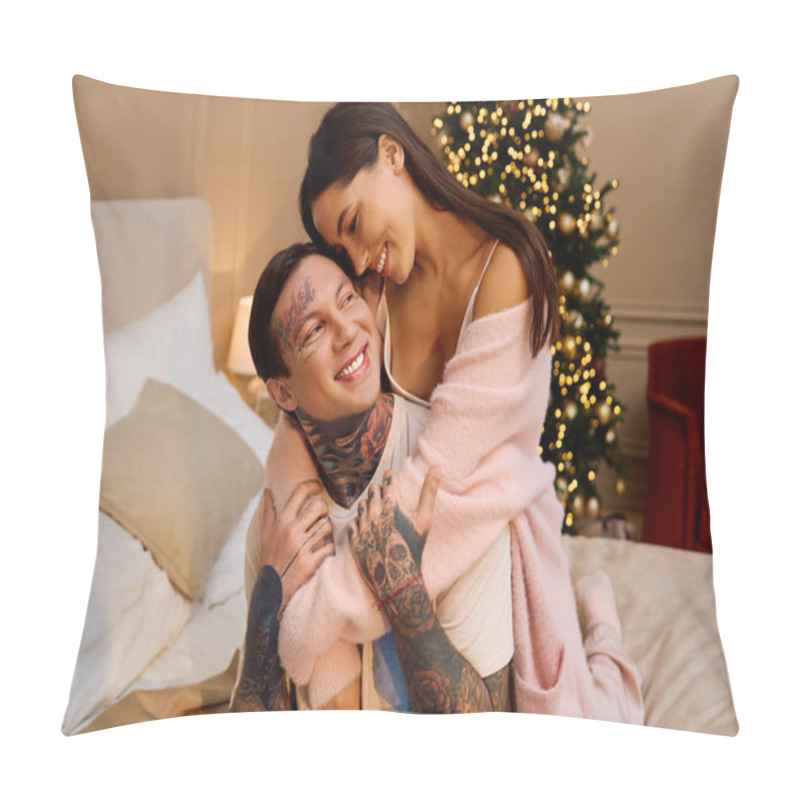 Personality  Couple Enjoys A Loving Moment Together In A Warm, Festive Room Filled With Holiday Cheer. Pillow Covers