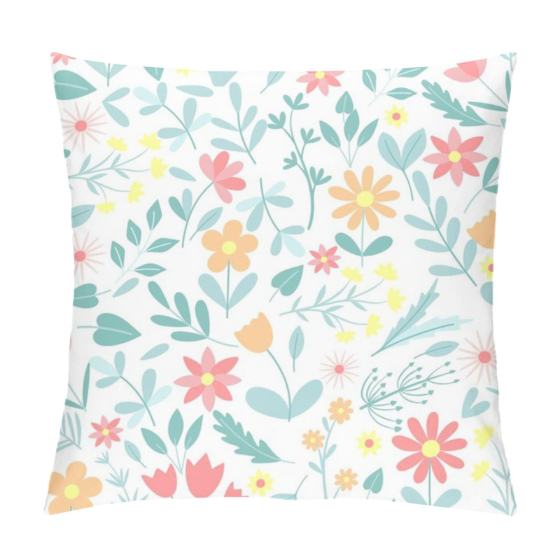 Personality  Spring Cute Wild Flowers Seamless Pattern Pillow Covers