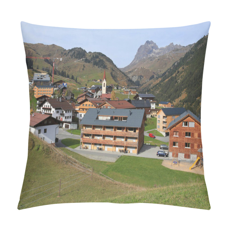 Personality  Alpine Village Of Warth Surrounded By The Alps On A Sunny Autumn Day. Vorarlberg, Austria, Europe. Pillow Covers