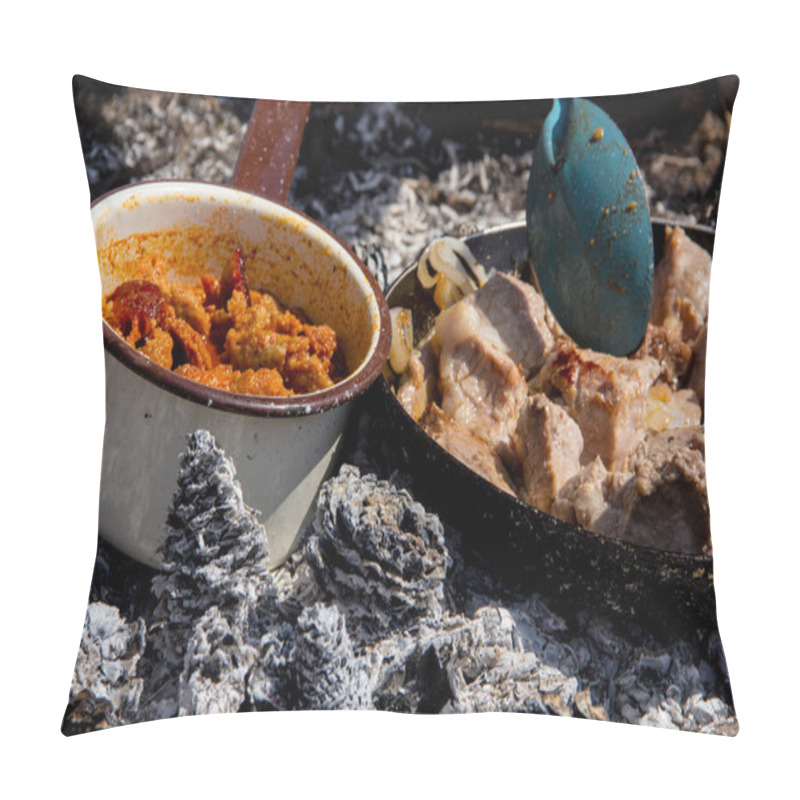 Personality  Mexican Rural Cooking Into The Wild, Personal Perspective Close-up. Pillow Covers