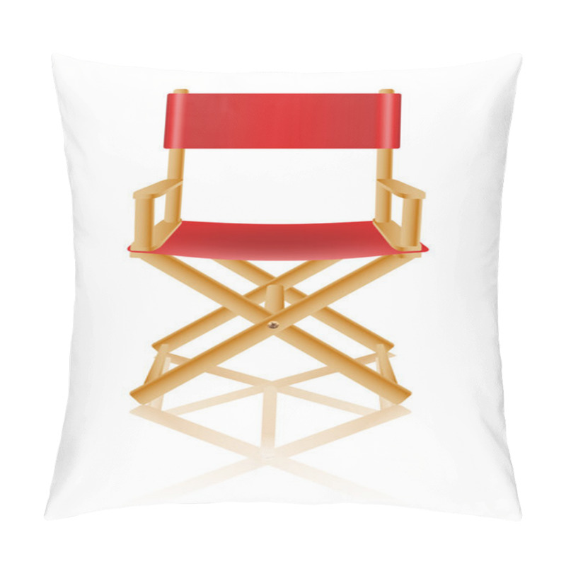 Personality  Red Directors Chair On White Pillow Covers