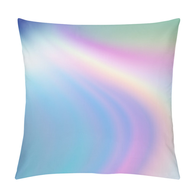 Personality  Gentle Curved Rainbow Waves Covered A Light Blue Background Pillow Covers