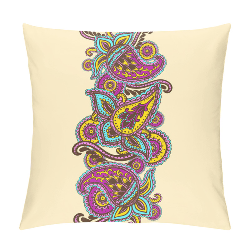 Personality  Hand-Drawn Henna Mehndi Abstract Mandala Flowers And Paisley Doodle Pillow Covers