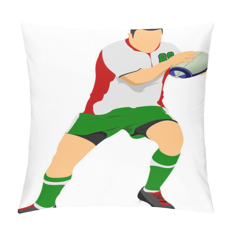 Personality  Rugby Player Silhouette. Pillow Covers