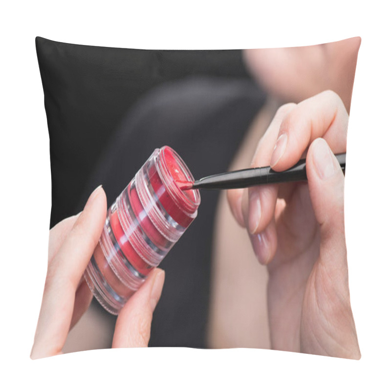 Personality  Make-up Artist With Lip Cream Pillow Covers