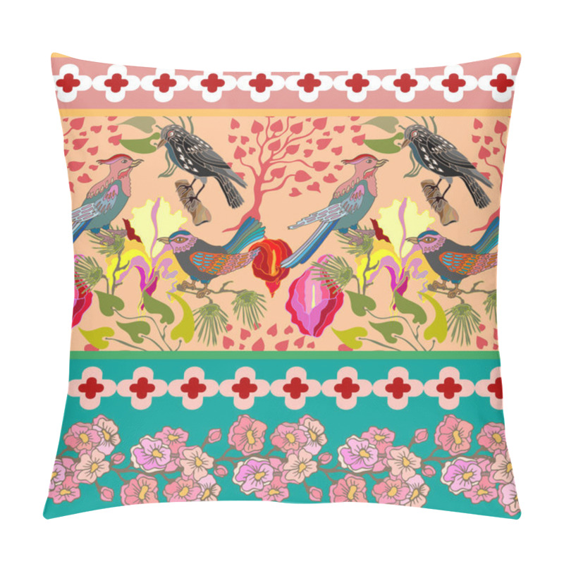 Personality  Japanese Garden. Seamless Oriental Pattern With Victorian Motifs.  Pillow Covers