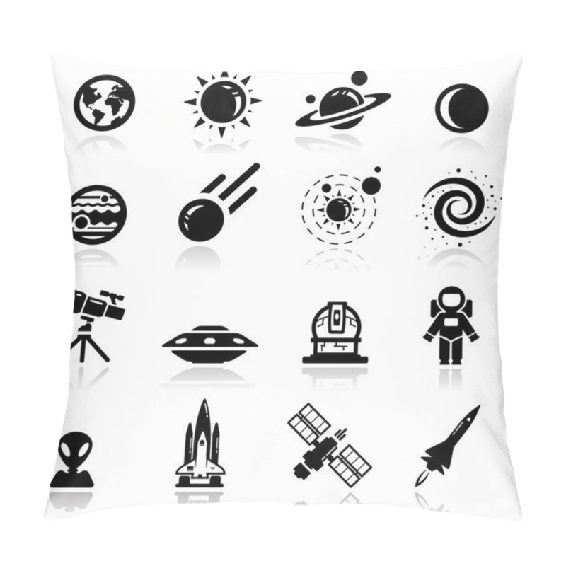 Personality  Space Icons Set Pillow Covers