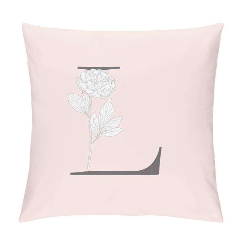 Personality  Vector Blooming Floral Initial L Monogram And Logo Pillow Covers