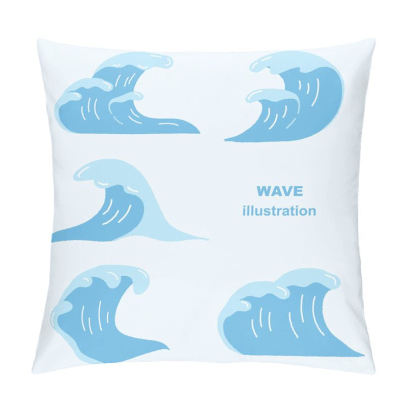 Personality  Hand Drawn Illustration Of Waves. Pillow Covers