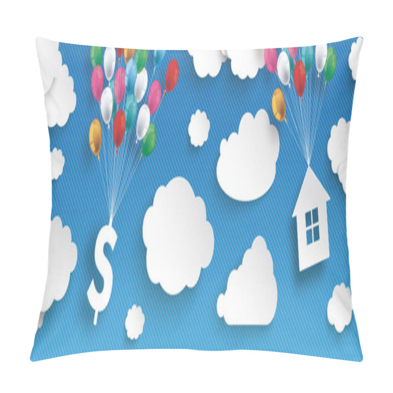 Personality  Paper Clouds And Hanging Dollar Pillow Covers