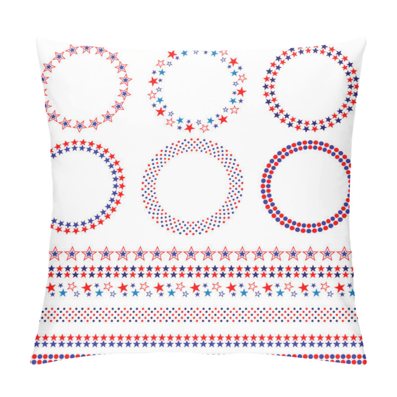 Personality  Usa Independence Day Frames And Borders. Pillow Covers