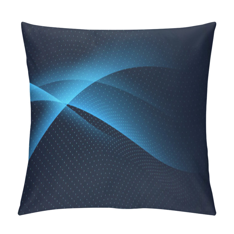 Personality  Abstract Blue Pattern And Background Poster With Dynamic Triangle. Technology Particle Mist Network Cyber Security Vector Illustration. Pillow Covers