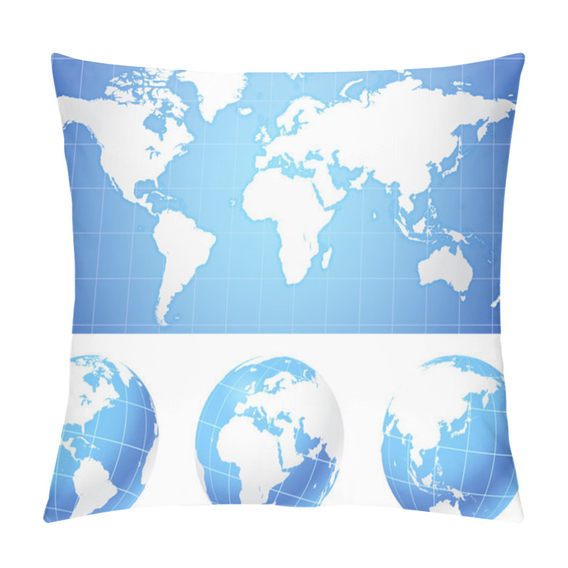 Personality  World Map And Globes Pillow Covers