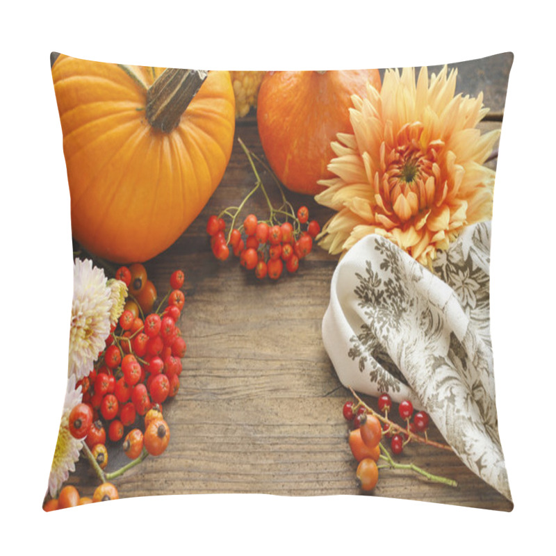 Personality  Autumn Background With Fruits And Flowers Pillow Covers