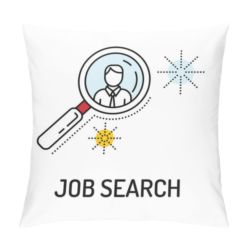 Personality  Job Search Line Icon Pillow Covers