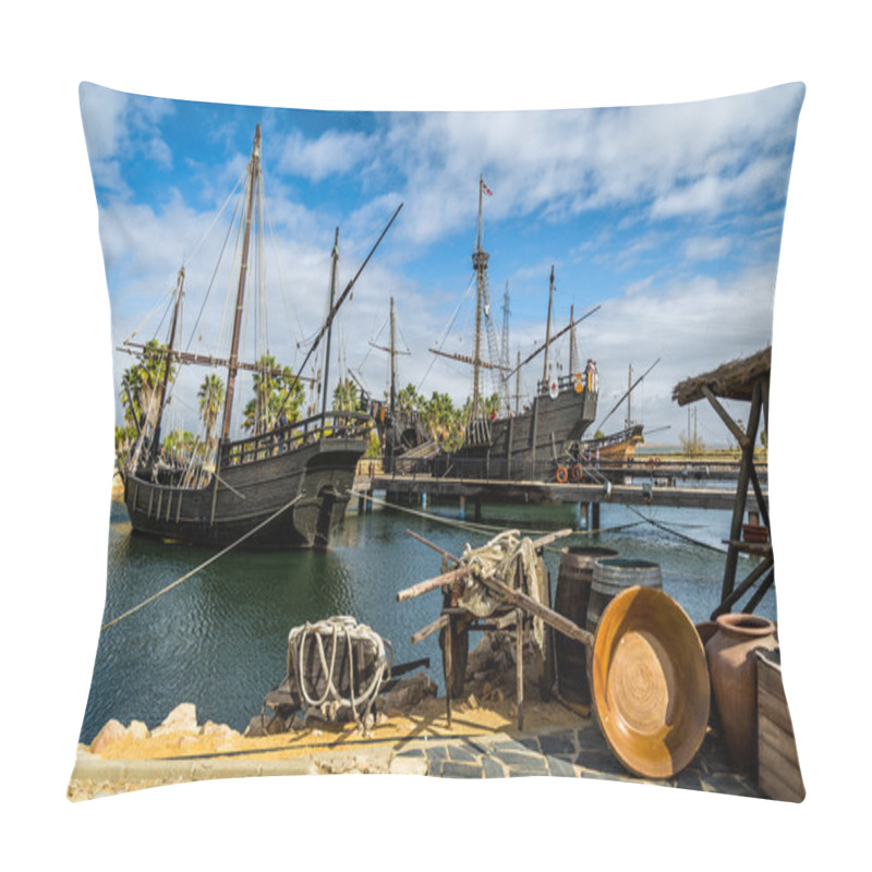 Personality  Ships Christopher Columbus, La Rabida , Huelva In Spain Pillow Covers