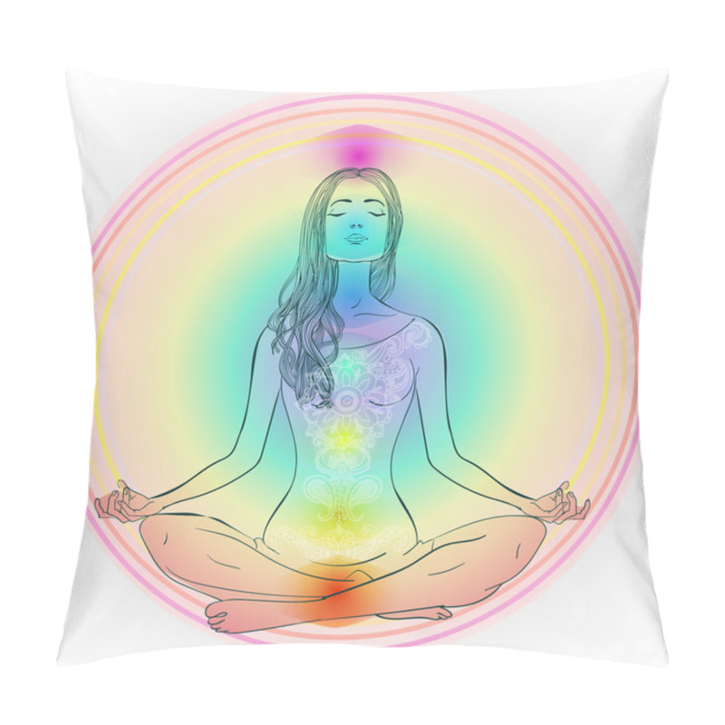 Personality  Beautiful Girl In Lotus Pose Pillow Covers