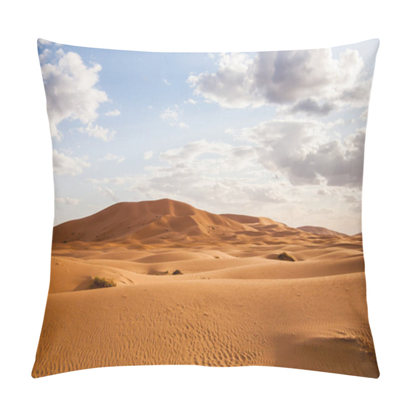 Personality  Dry Landscape And Dunes In The Sahara Desert, Morocco. Pillow Covers